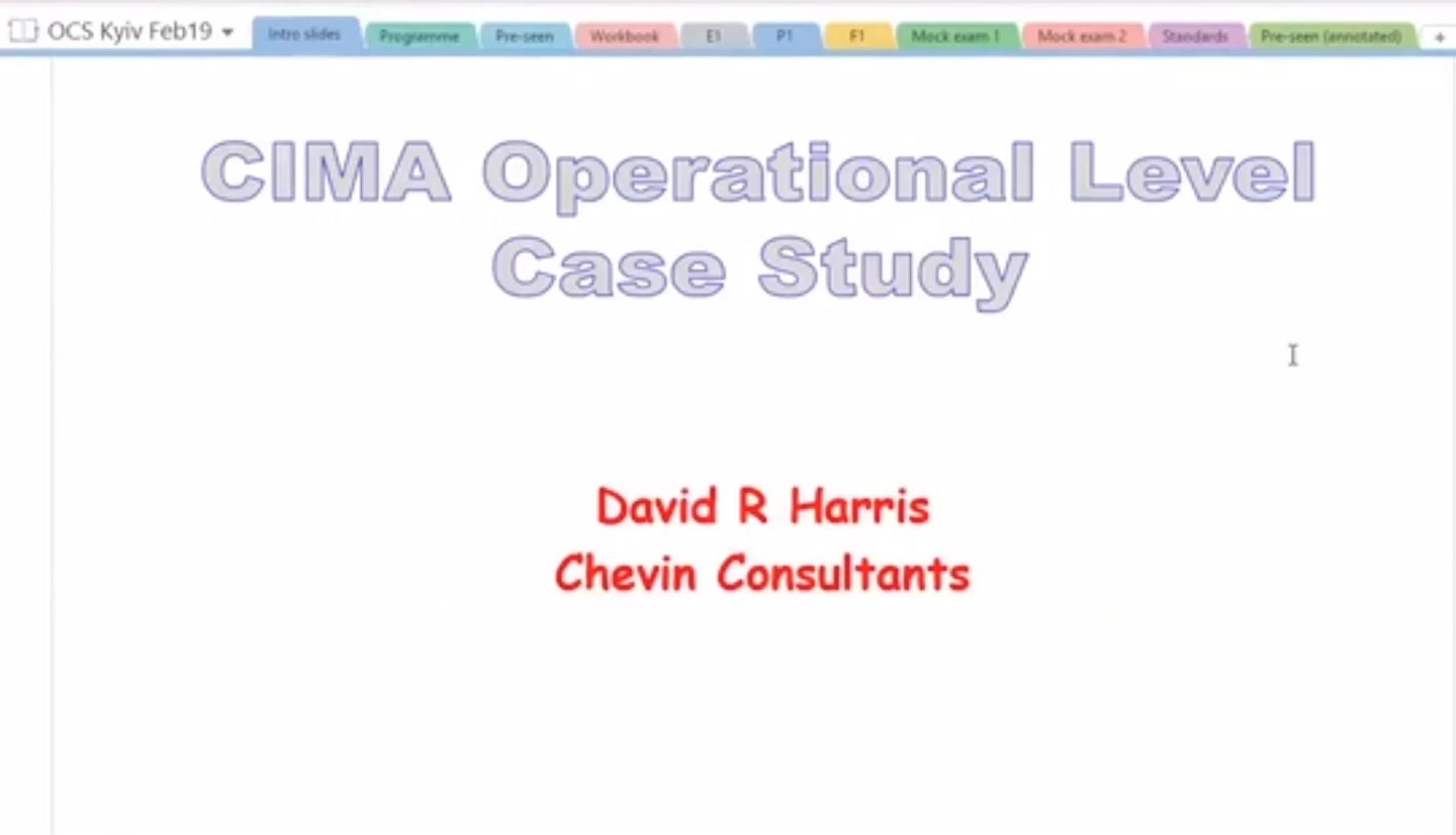 Підготовка до CIMA Operational Level Case Study